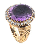 Amethyst and diamond Bishop ring