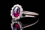 Victorian Almadine Garnet & Rose Cut Diamond Ring in Yellow Gold