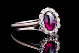 Victorian Almadine Garnet & Rose Cut Diamond Ring in Yellow Gold