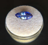 NATURAL 2.22ct Vivid BLUE Tanzanite Gem Rare FLAWLESS Marquise Cut CERTIFIED