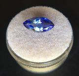 NATURAL 2.22ct Vivid BLUE Tanzanite Gem Rare FLAWLESS Marquise Cut CERTIFIED