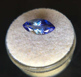 NATURAL 2.22ct Vivid BLUE Tanzanite Gem Rare FLAWLESS Marquise Cut CERTIFIED