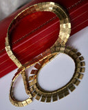 "Cleopatra" necklace with safety clasp 585/14 karaat solid gold. Length: ca. 44cm