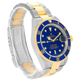 Rolex Submariner Steel Yellow Gold Blue Dial Watch 16613 Box Papers