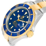 Rolex Submariner Steel Yellow Gold Blue Dial Watch 16613 Box Papers