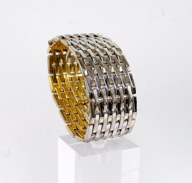 Chimento Reversible Yellow and White Gold Wide Reversible Bracelet