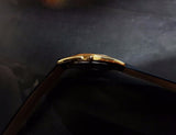 OMEGA MEN'S BLACK DIAL GOLD 18K GP SEMASTER WATCH CAL 1430 QUARTZ BATTERY GENTS