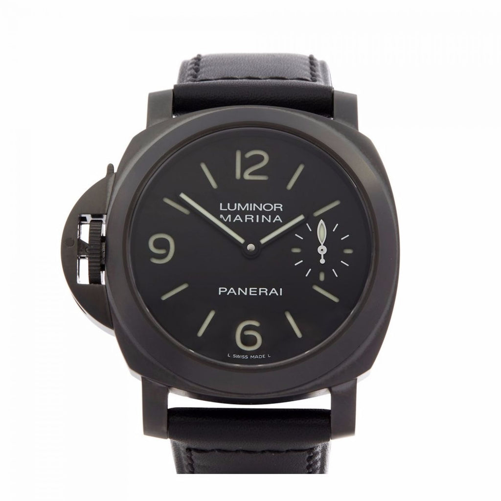 PANERAI LUMINOR LEFT HANDED DLC COATED STAINLESS STEEL MEN S