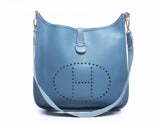 Hermes Blue Jean Epsom Evelyne I GM Bag