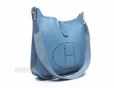 Hermes Blue Jean Epsom Evelyne I GM Bag