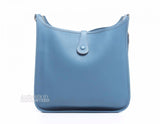 Hermes Blue Jean Epsom Evelyne I GM Bag