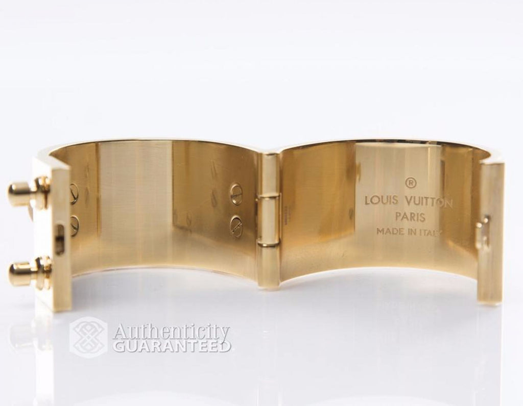 Louis Vuitton Gold Plated Chain Link Lock Me Manchette Cuff Bracelet