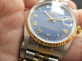 1987 ROLEX DATEJUST 16013 2-TONE ORIGINAL MATT BLUE ROMAN DIAL