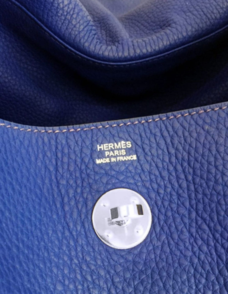 Hermès Lindy 30cm Clemence 7T Bleu Electric Palladium Hardware – SukiLux