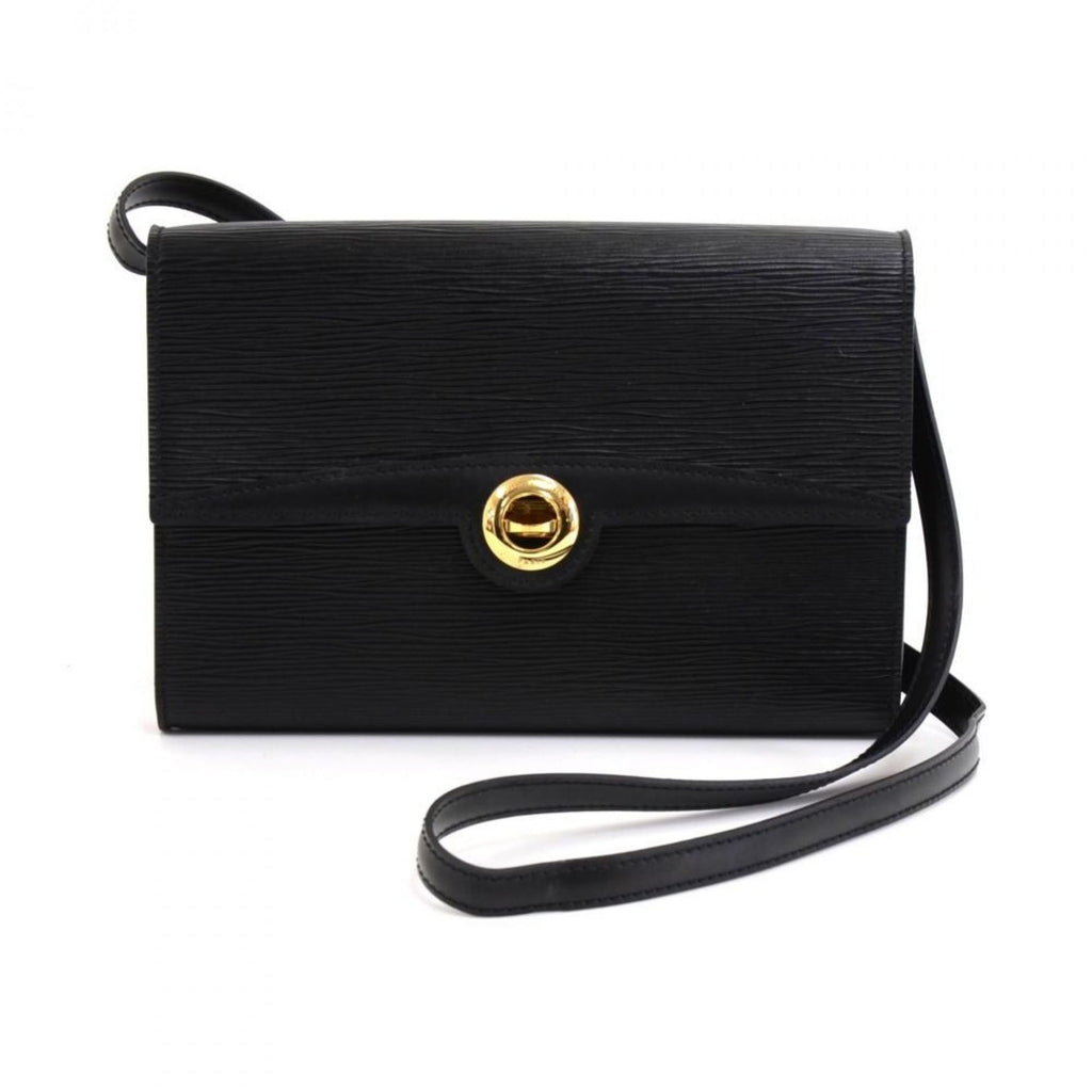 Vintage Louis Vuitton black epi leather wristlet clutch bag, purse