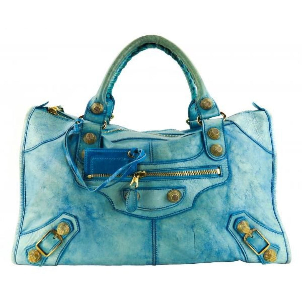 Balenciaga Blue Agneau Leather Giant 21 City Shoulder Bag Luxify Marketplace