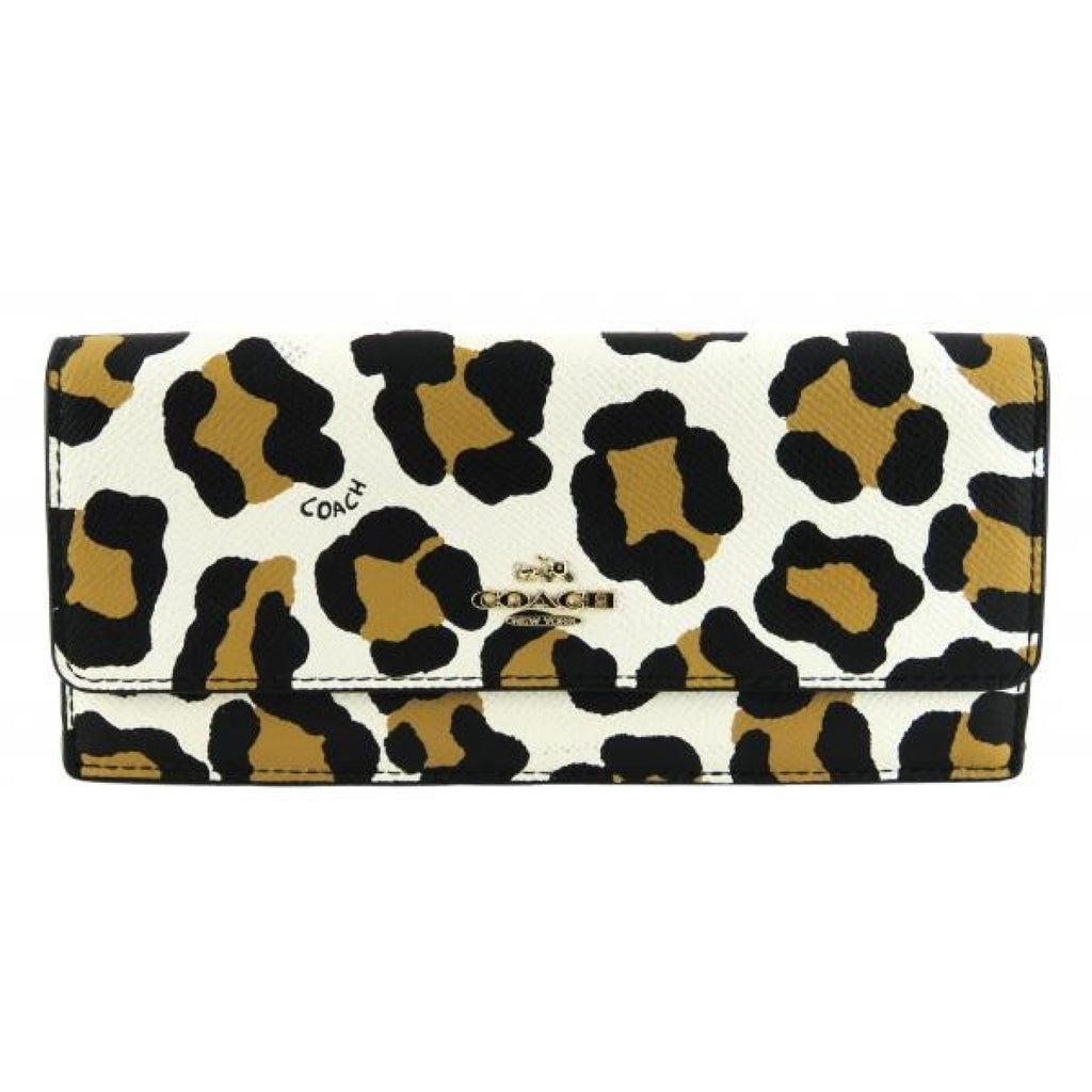 Coach Beige Leather Leopard Print Legacy Soft Wallet Luxify Marketplace