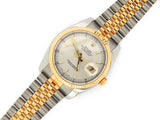 Pre Owned Mens Rolex Two-Tone Datejust with a Silver Dial 116233