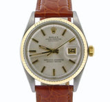 Pre Owned Mens Rolex Two-Tone Datejust with a Silver Dial 1601