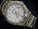 Pre Owned Mens Rolex Stainless Steel Datejust with a White Dial 16264