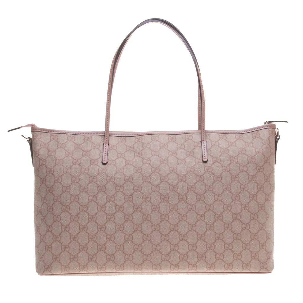 Gucci 353437 Pink/Ebony GG Supreme Canvas with Pink Leather Trim