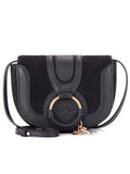 Mini Hana Black Leather & Suede Shoulder Bag