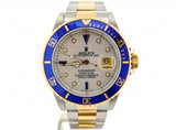 PRE OWNED MENS ROLEX TWO-TONE SUBMARINER DATE WITH A SERTI DIAL 16803