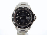 PRE OWNED MENS ROLEX STAINLESS STEEL SUBMARINER MATTE BLACK TRANSITIONAL SUB 168