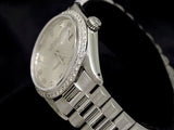 Pre Owned Mens Rolex Stainless Steel/18K White Gold Datejust Silver Diamond 1603